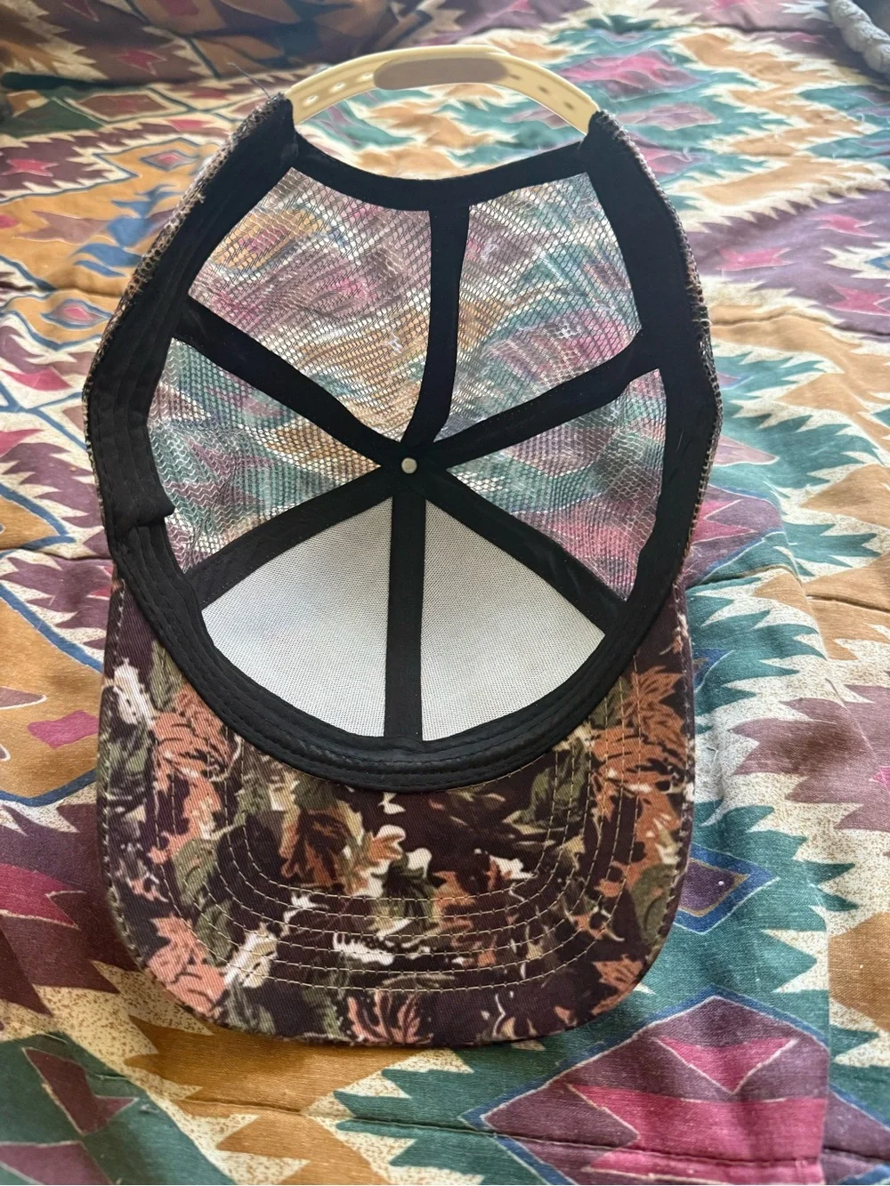 Camouflage 'Midwest Princess' Trucker Hat with Orange Embroidery Chappell Roan